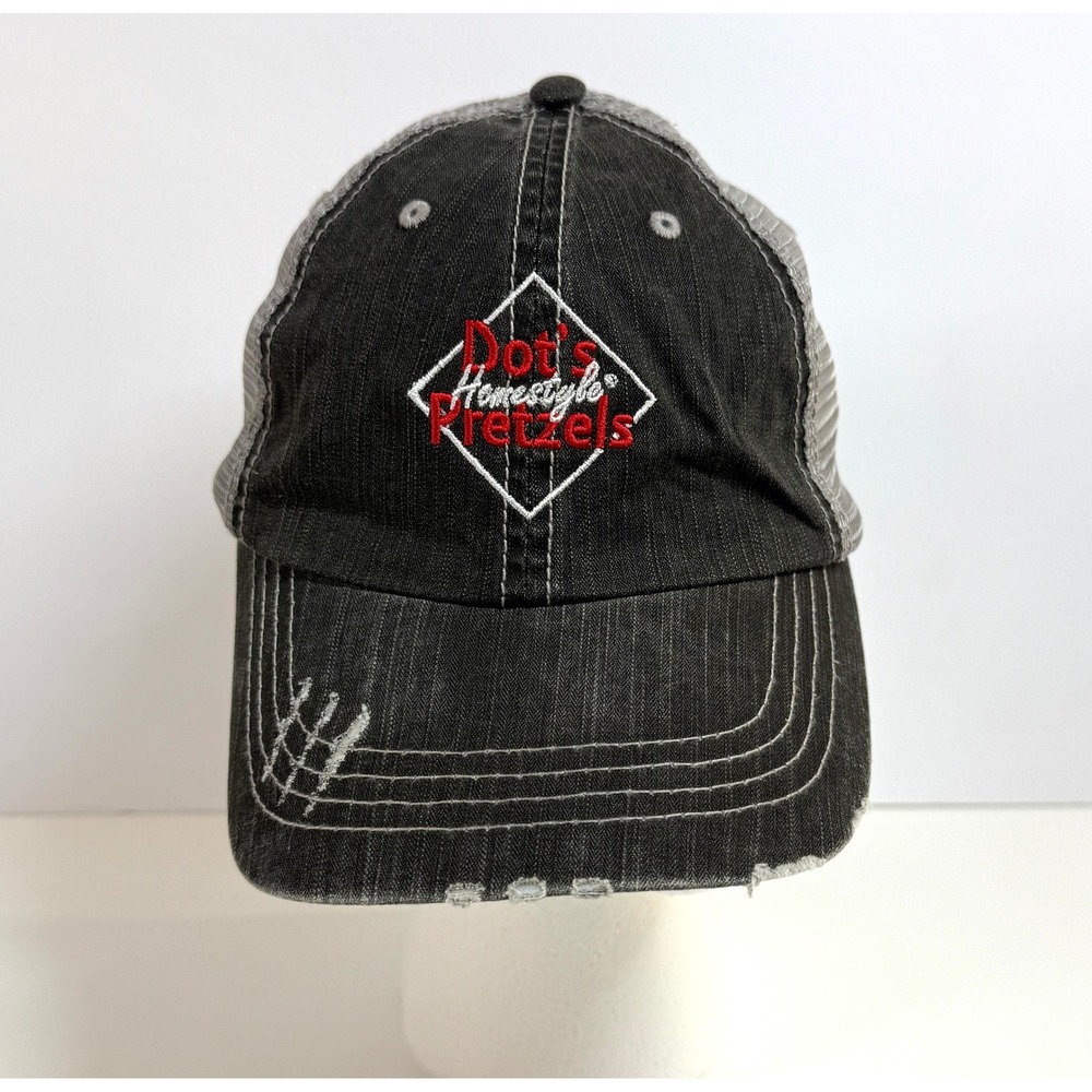 Dots Homestyle Pretzels Baseball Cap Trucker Hat Distressed Dark Gray Adjustable